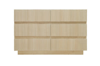Fluted 6 Drawers Dresser ,Double Dresser Chest Of Drawers, 47.24" Modern Chest Of Drawers With Led ,Drawer Organizer For Bedroom, Living Room, Hallway Natural Primary Living Space Modern Particle