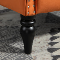 Coolmore Wood Frame Armchair, Modern Accent Chair Lounge Chair With Sturdy Wood Legs For Living Room Bedroom Orange Orange Foam Velvet