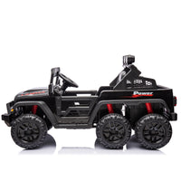 24V Ride On Large Pickup Truck Car For Kids,Ride On 4Wd Toys With Remote Control,Parents Can Assist In Driving,Bluetooth Music Version,Pickup Truck Design With Spacious Storage In The Rear. Black Polypropylene