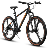 A27301M Ecarpat Mountain Bike 27.5 Inch Wheels, 21 Speed Road Bicycle With Dual Disc Brakes For Men And Women,High Carbon Steel Frame Front Fork Bicycles, Adult Faster Racing Bike Black Steel