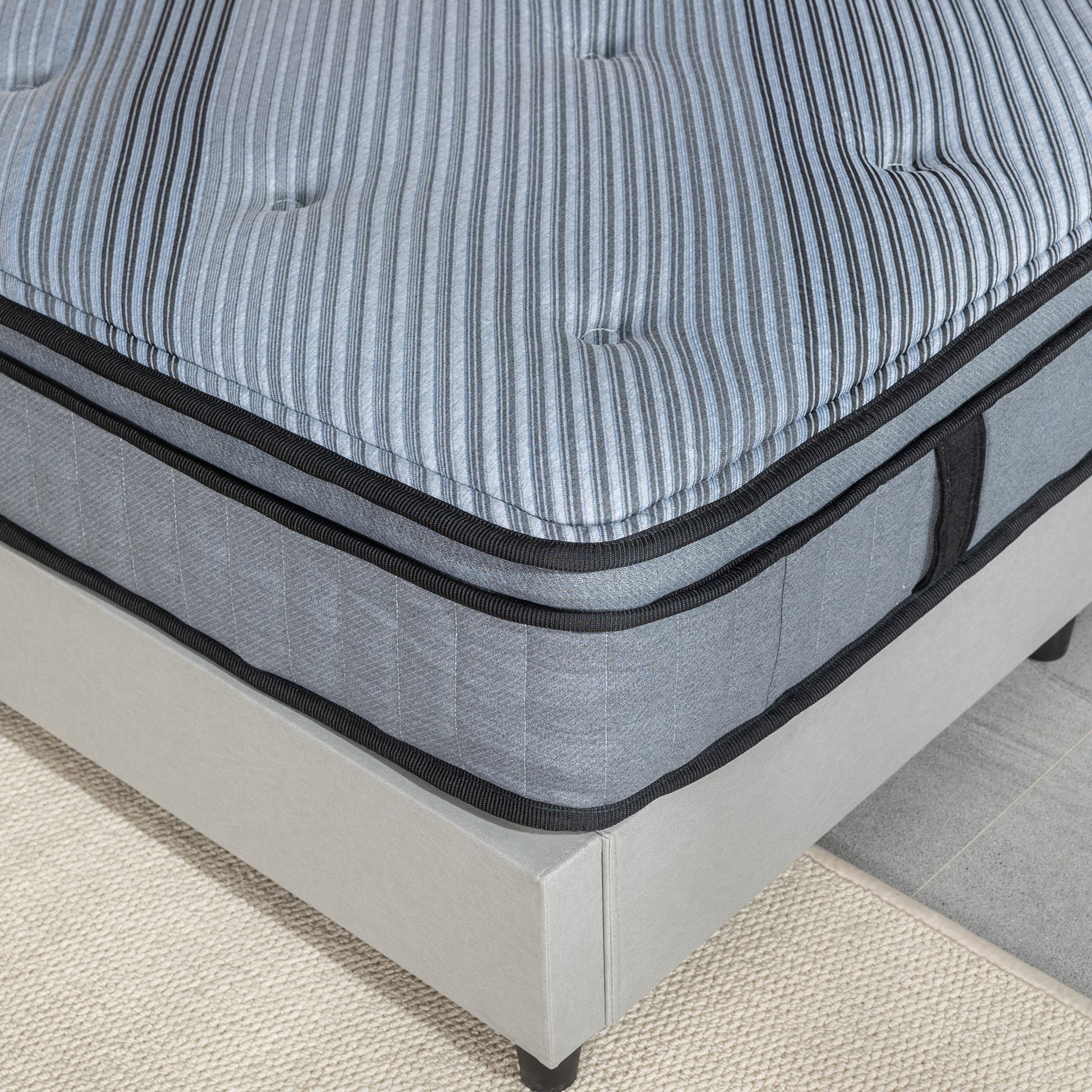 Twin Mattress,12 Inch Memory Foam Mattress Twin Size,Twin Size Mattresses Made Of Foam And Individual Pocketed Springs,Strong Edge Support,Decompression,Cool And Black Blue Bedroom Memory Foam Foam Spring Twin
