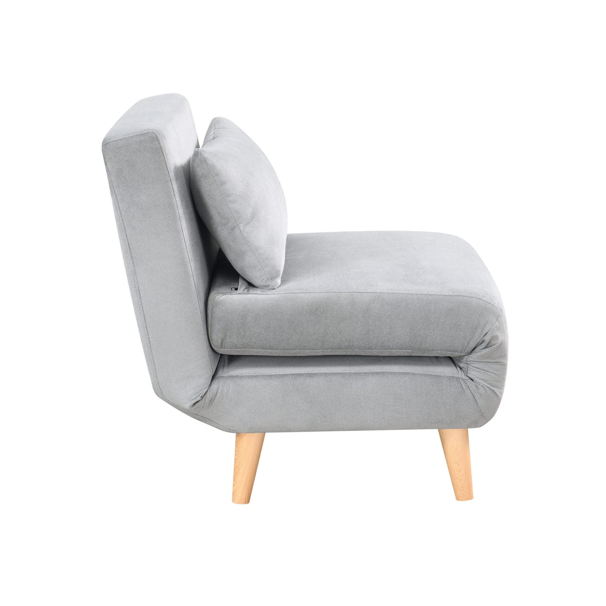 1Pc Sofa Futon Convertible Sleeper Modern Sleek Active Reclining Chair Chaise Sleeper Day Bed Stylish Contemporary Accent Chair Grey Grey Contemporary,Modern Wood