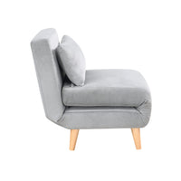1Pc Sofa Futon Convertible Sleeper Modern Sleek Active Reclining Chair Chaise Sleeper Day Bed Stylish Contemporary Accent Chair Grey Grey Contemporary,Modern Wood