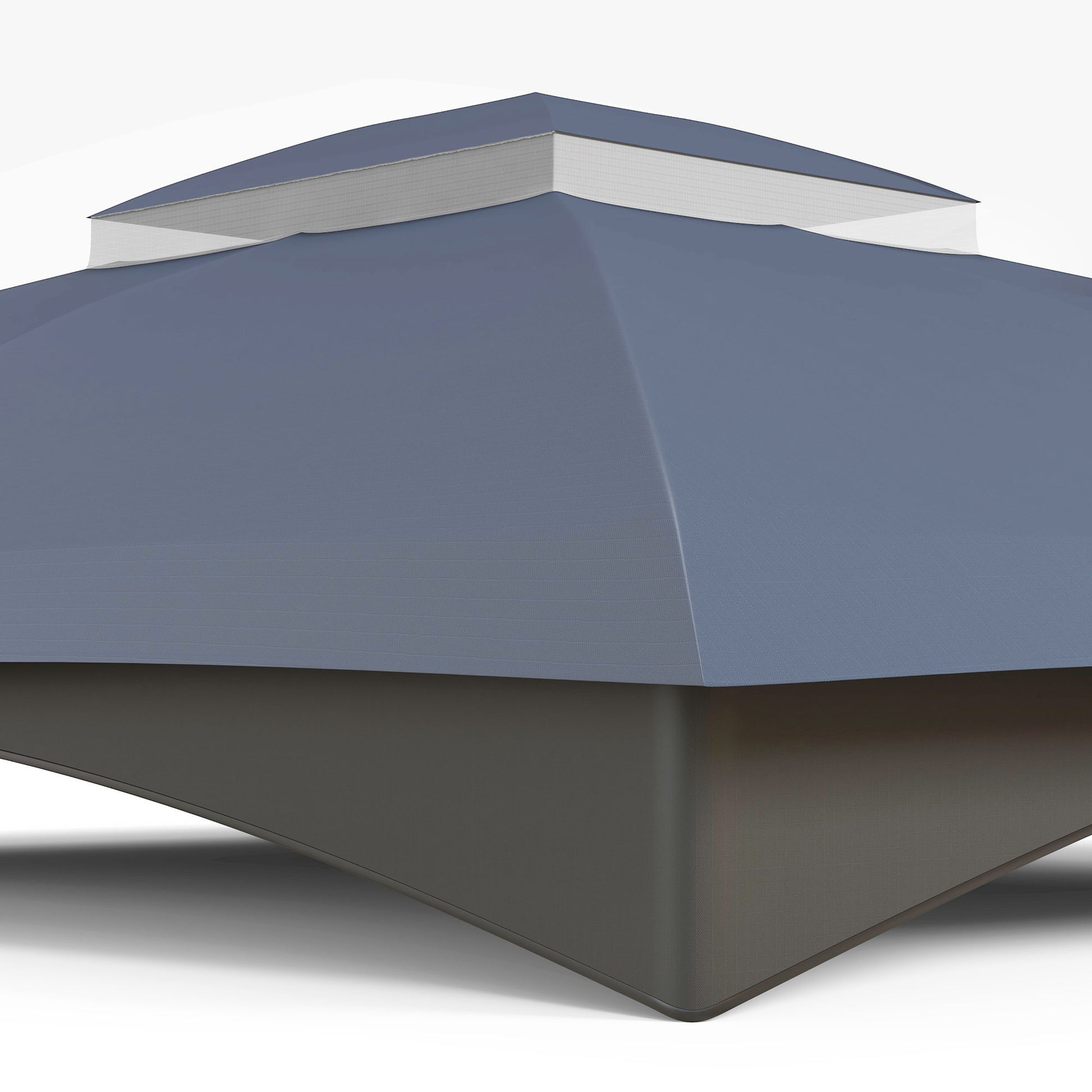 Outsunny 10' X 12' Gazebo Canopy Replacement, 2 Tier Outdoor Gazebo Cover Top Roof With Drainage Holes, Top Only , Dark Blue Blue Polyester