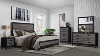 Soluto Grey And Black King Bed Black Gray Solid Wood Mdf