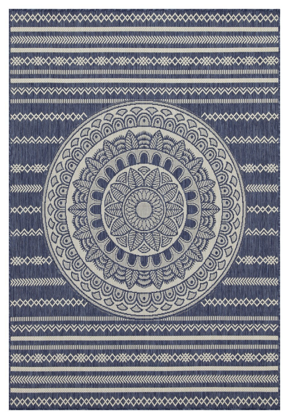 Sunshine Gc Har2016 Blue 5 Ft. 3 In. X 7 Ft. 3 In. Indoor Outdoor Area Rug Blue Polyester Polypropylene