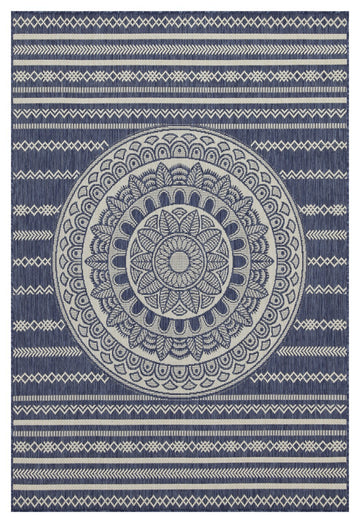 Sunshine Gc Har2016 Blue 5 Ft. 3 In. X 7 Ft. 3 In. Indoor Outdoor Area Rug Blue Polyester Polypropylene