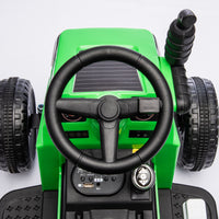 12V Kids Ride On Electric Tractor Black Knight,Kids Ride On Toy.2Wd,Non Skid Tires, Steering Wheel, Foot Pedal,With Removable Storage Tug,Light,Bluetooth,Music,Mp3,Usb,Power Display For Kids Aged 3 . Green 50 99 Lbs Polypropylene