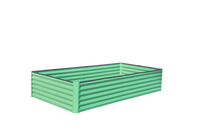 6X3X1Ft Galvanized Raised Garden Bed, Outdoor Planter Garden Boxes Large Metal Planter Box For Gardening Vegetables Fruits Flowers, Green Green Garden & Outdoor Steel