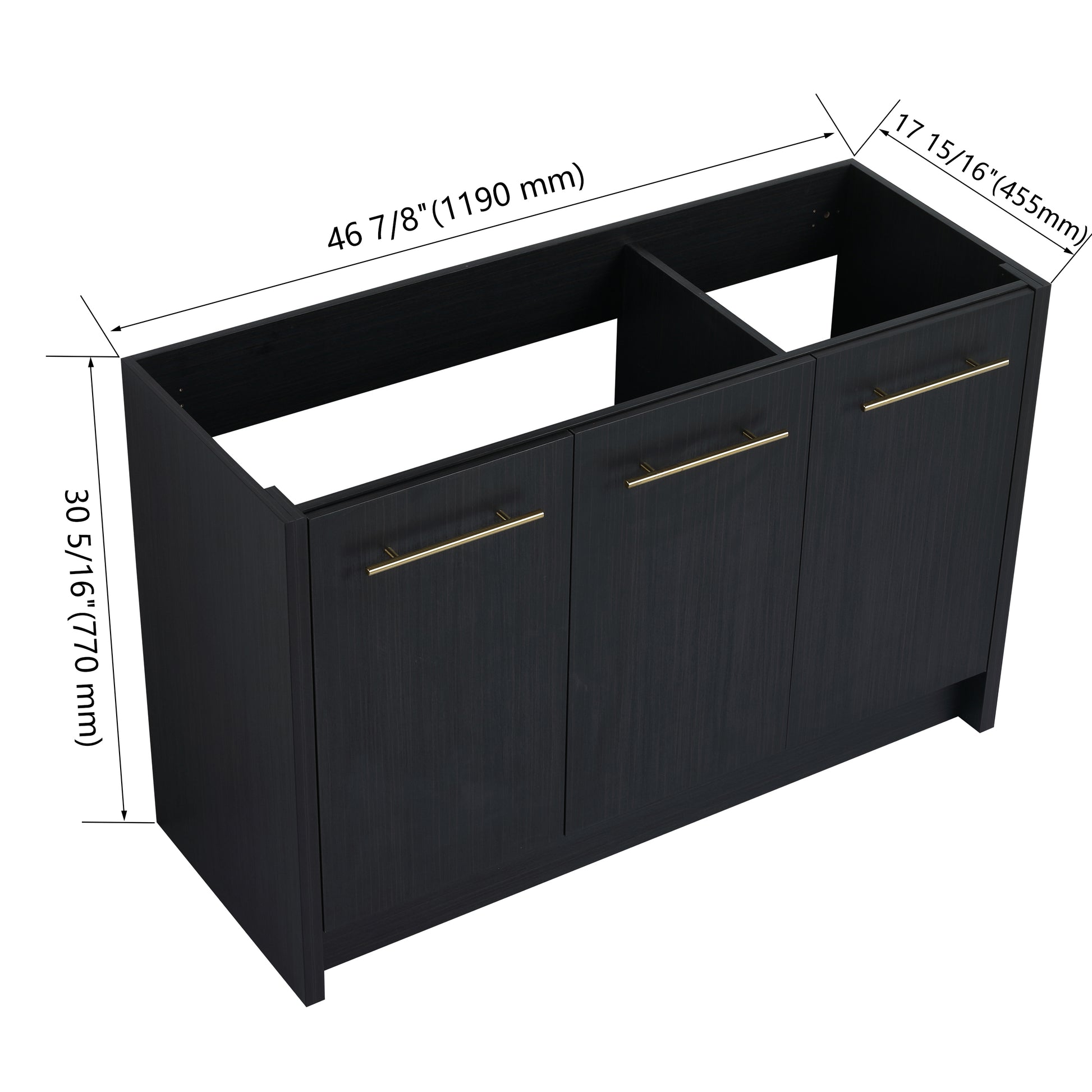 48 Inch Freestanding Bathroom Vanity Without Top Sink Bvb09248Bct Black Chestnut 3 Bathroom Freestanding Modern Plywood