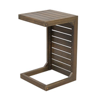 C Shape End Table Grey Grey Acacia Wood