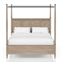 Queen Canopy Bed In Sand Finish Queen Sand Solid Wood Mdf