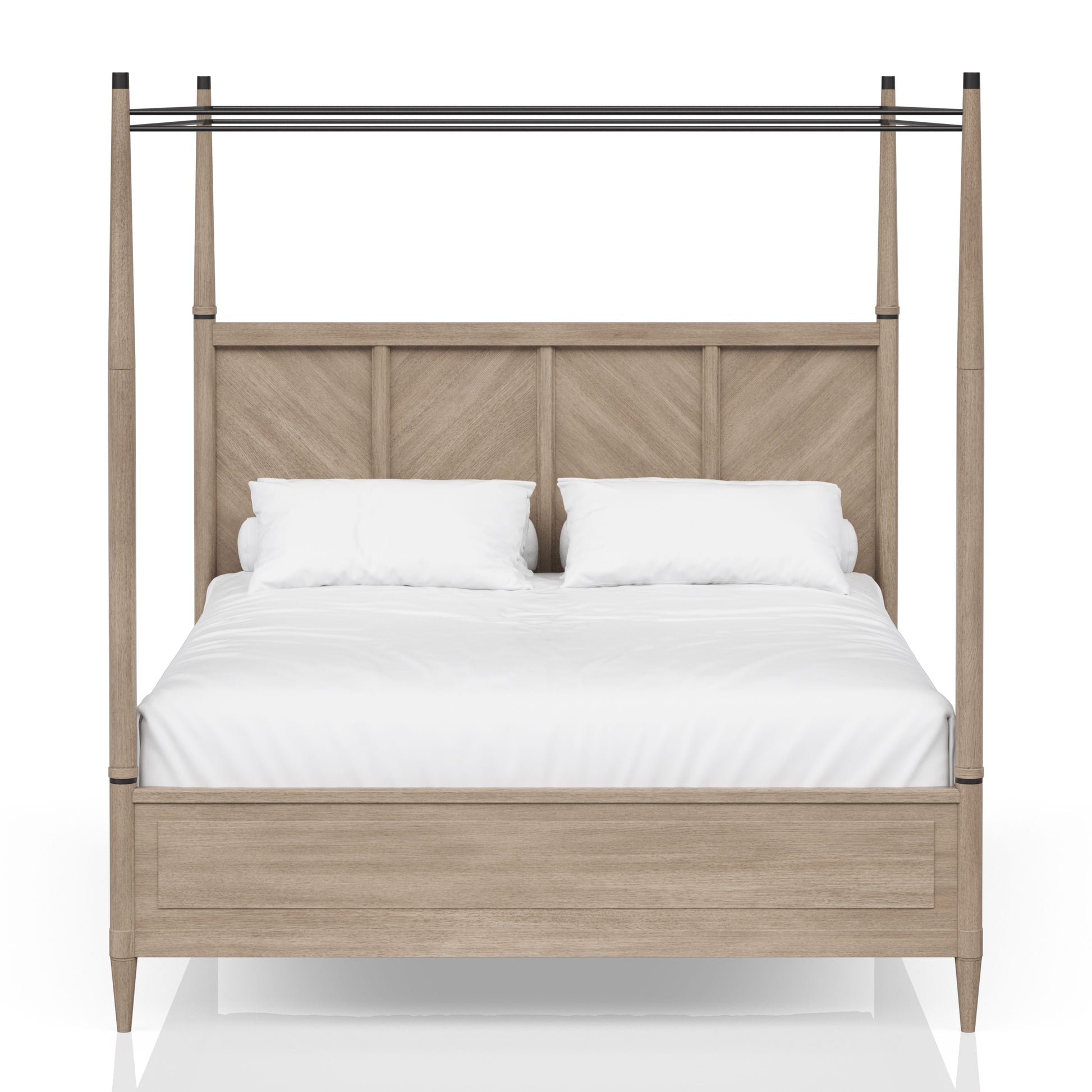 King Canopy Bed In Sand Colored Finish King Sand Solid Wood Mdf