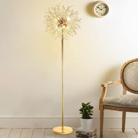 69 Inch Crystal Floor Lamp, Modern Standing Lamp With K9 Crystal, Led Floor Lamp With On Off Foot Switch, Metal Tall Pole Lamp For Living Room, Girls Room, Bedroom, Dresser, Office, Gold Finish