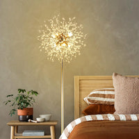69 Inch Crystal Floor Lamp, Modern Standing Lamp With K9 Crystal, Led Floor Lamp With On Off Foot Switch, Metal Tall Pole Lamp For Living Room, Girls Room, Bedroom, Dresser, Office, Gold Finish