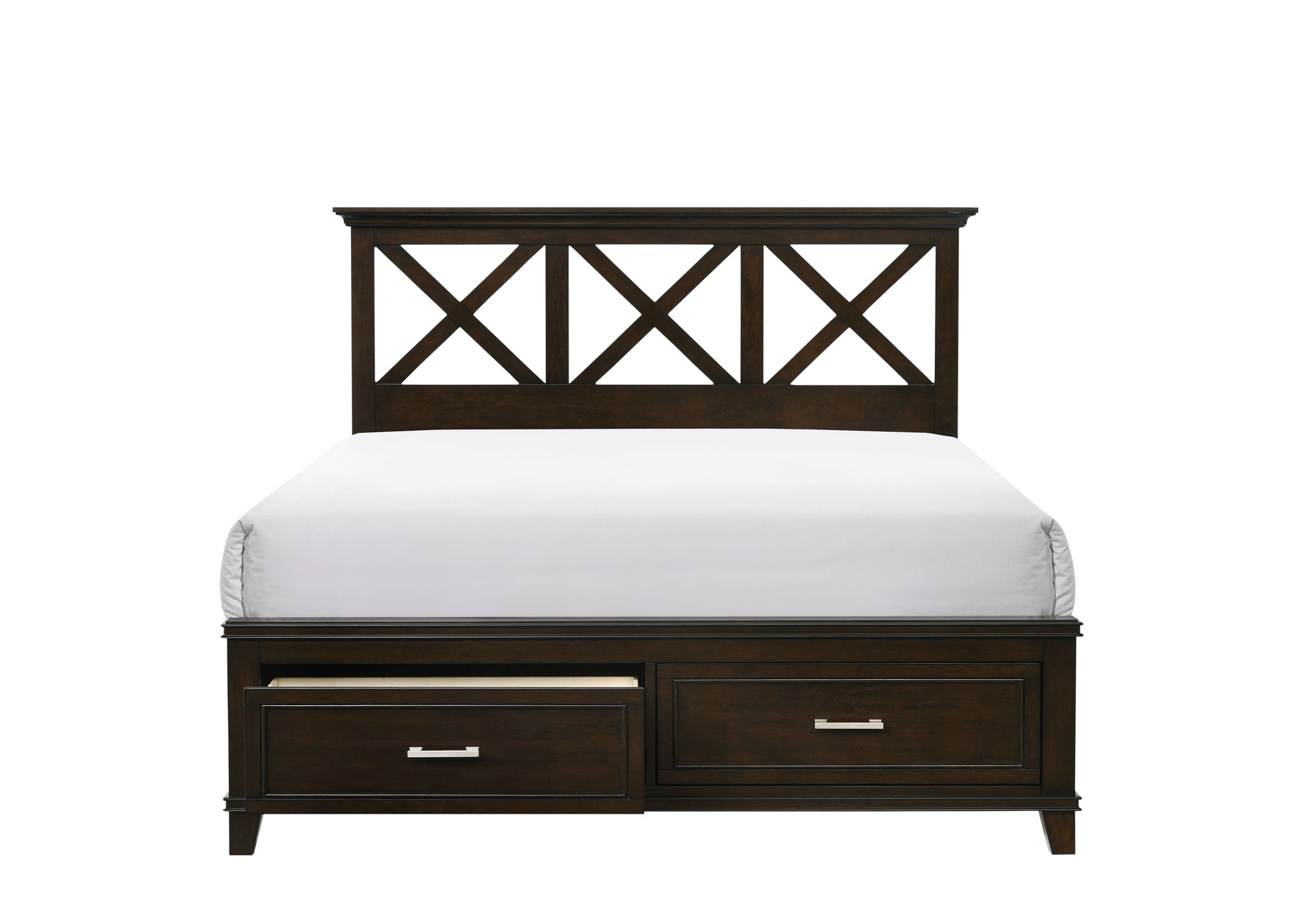 King X Storage Bed Mahogany Solid Wood Mdf