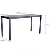 Premium Aluminum Rectangular Bar Table Pewter Aluminium