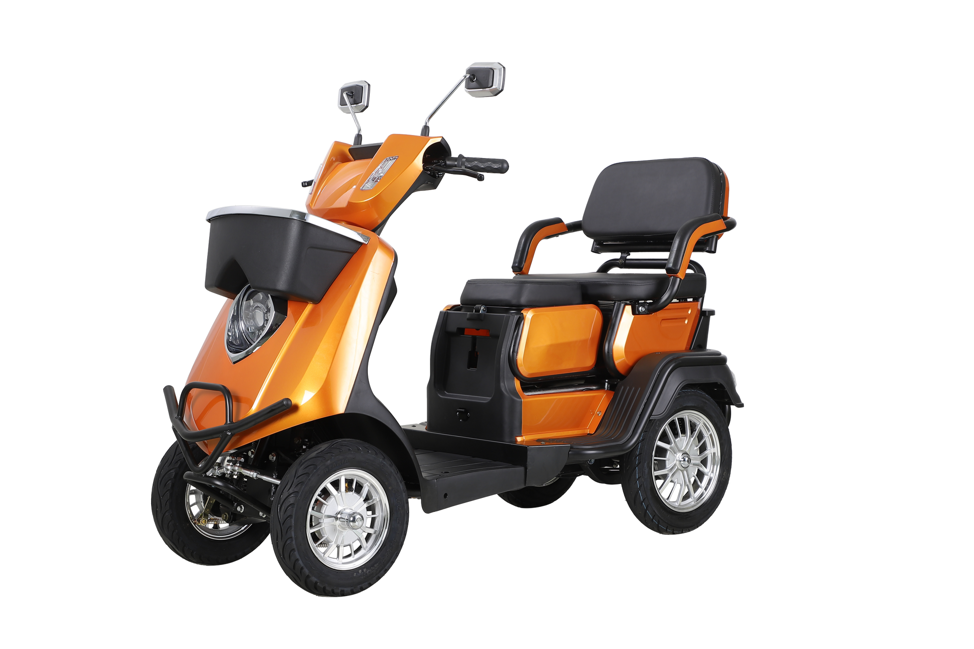 Heavy Duty 4 Wheel Mobility Scooters For Seniors & Adults 500Lbs Capacity Orange Abs Pc