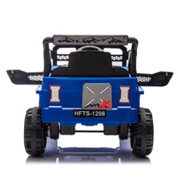 12V Kids Ride On Electric Truck Car W Parents Control,2Wd,Four Wheel Suspension,Early Education Function,Adjustable Volume,Usb,Mp3,Bluetooth,Microphone Jack,Power Display,Led Lights For Kids Aged 3. Blue Polypropylene