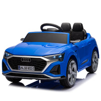 12V Kids Ride On Electric Car W Parents Remote Control,Licensed Audi Sq8 For Kids,Dual Drive,Suspension,Hanging Start,Three Speed Adjustable Music,Volume Control,Led Lights For Kids Aged 3 6. Blue