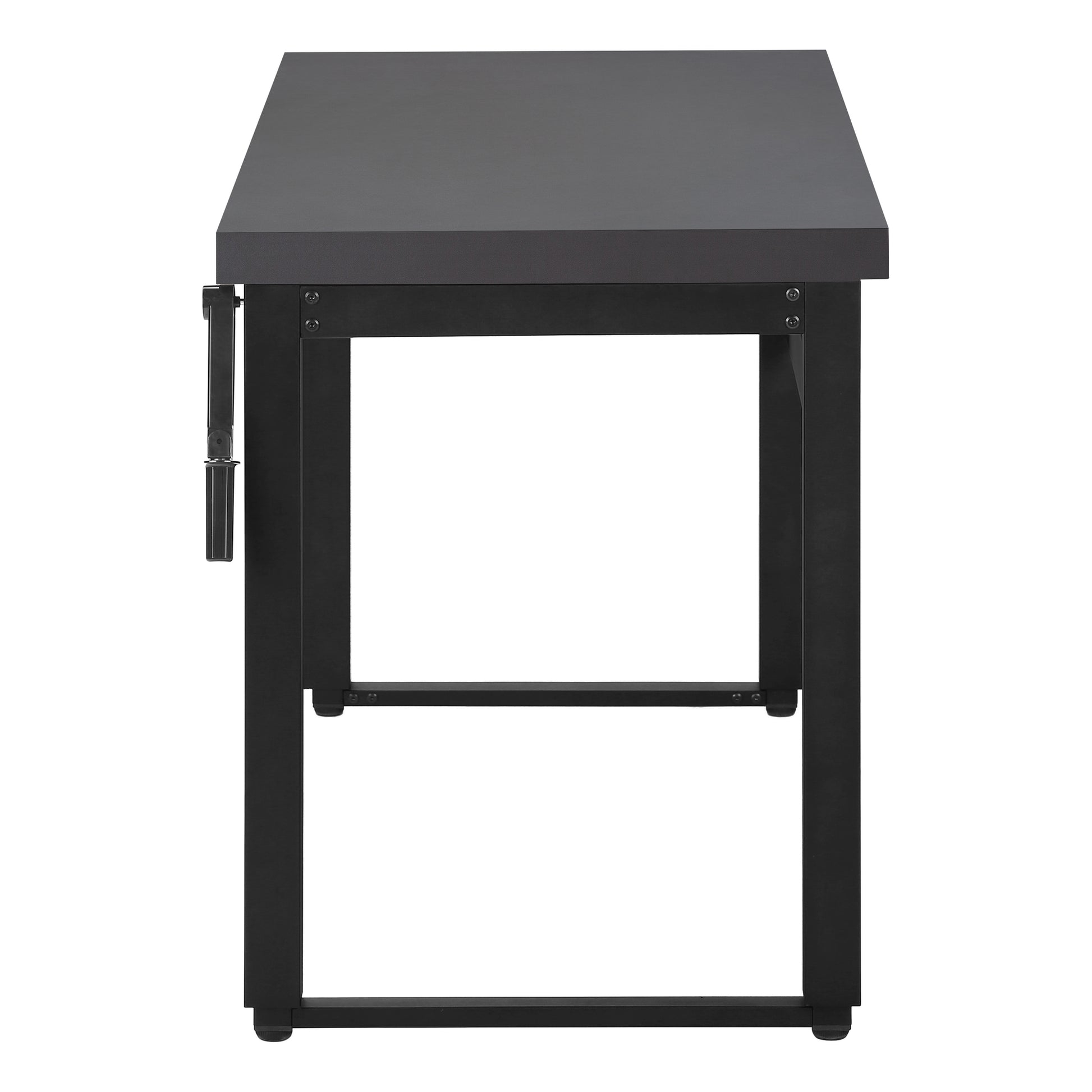 Computer Desk, Home Office, Standing, Adjustable, 48"L, Work, Laptop, Grey Laminate, Black Metal, Contemporary, Modern Grey Particle Board