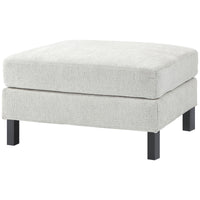 Homcom Module For Modular Sectional Sofa, Ottoman With Wood Legs And Pocket Spring For Living Room, Bedroom, Cream White Cream White Polyester