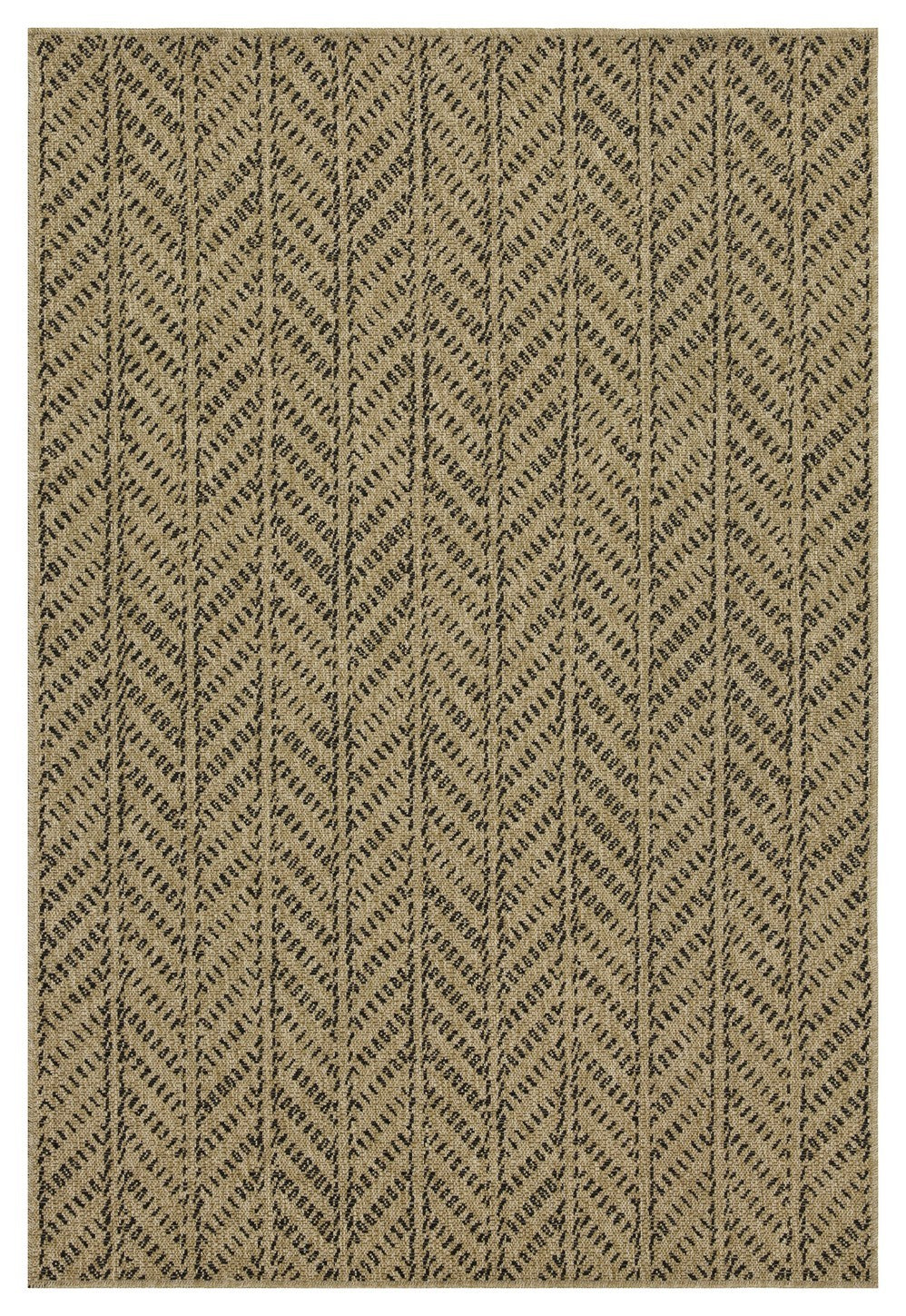 Earth Gc Ntl1012 Jute Black 5 Ft. 3 In. X 7 Ft. 3 In. Indoor Outdoor Area Rug Natural Black Polyester Polypropylene