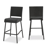 Outdoors Dark Brown Wicker Barstools Set Of 2 Dark Brown Garden & Outdoor Wicker