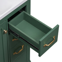 36" Bathroom Vanity With Sink Combo, Six Drawers, Multi Functional Drawer Divider, Adjustable Shelf, Green Old Sku:Sy999808Aaf Green Solid Wood Mdf