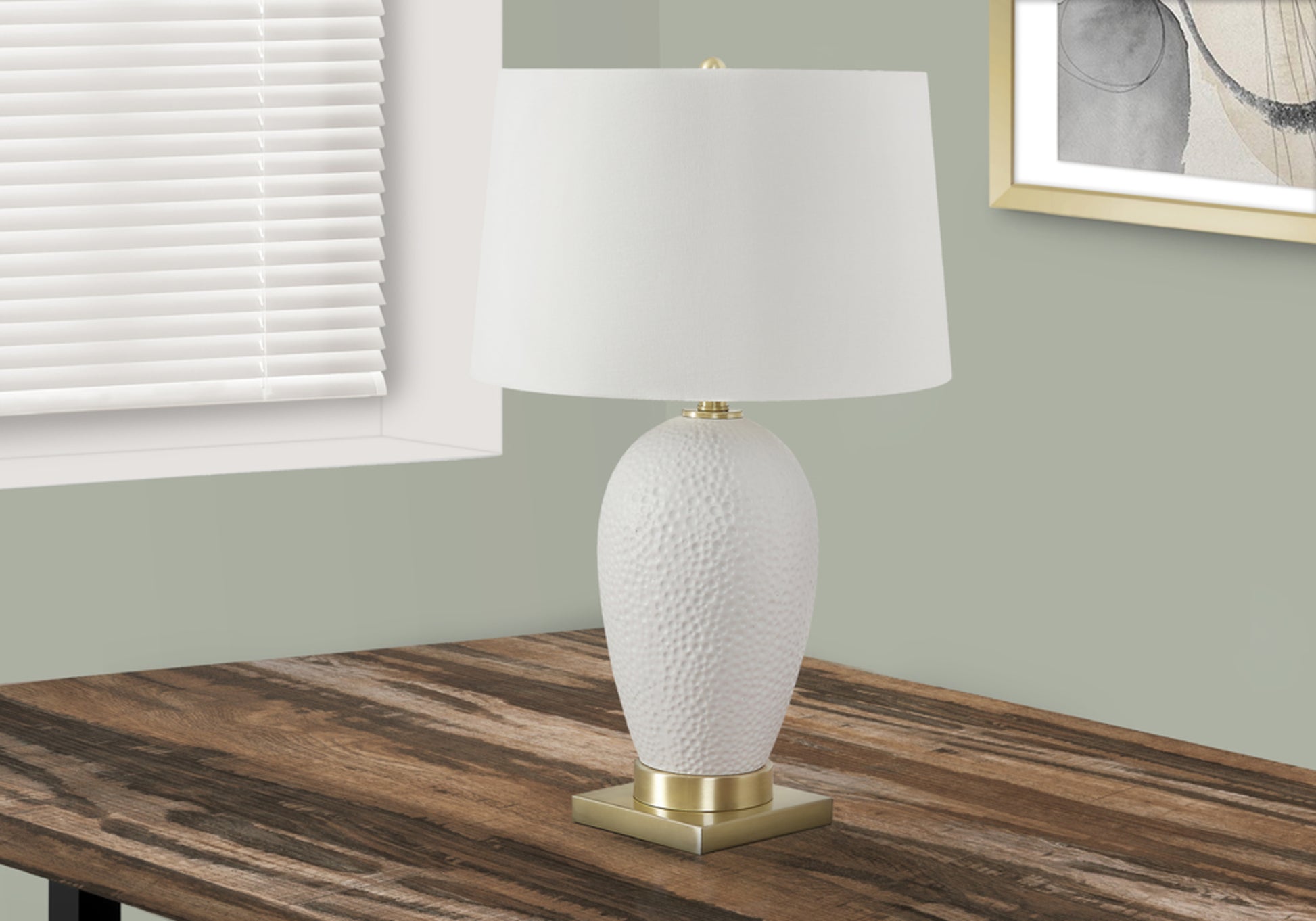 Lighting, 26"H, Table Lamp, White Ceramic, Ivory Cream Shade, Transitional White Ceramic