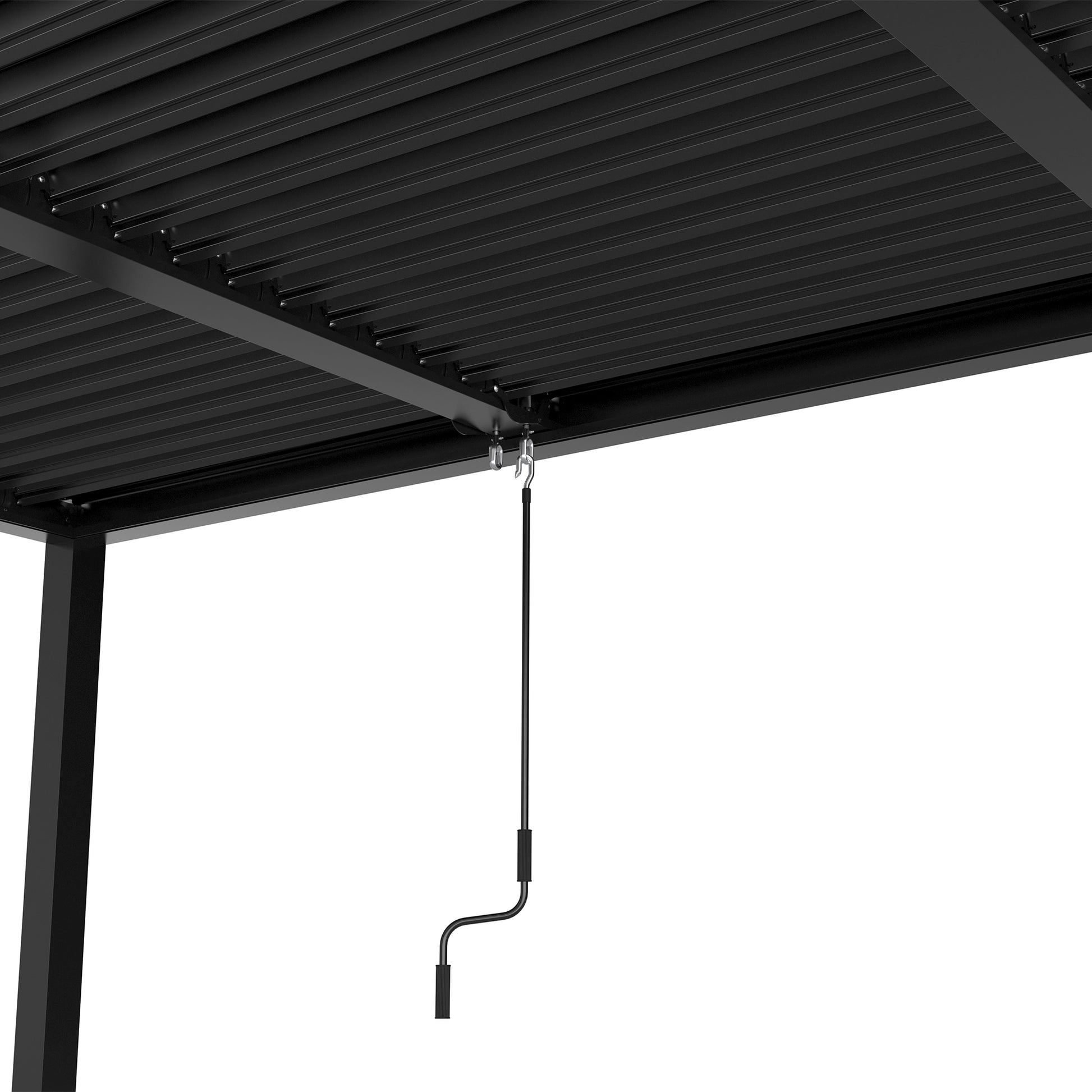 8610J Louver Pergola 10X19Ft Aluminum Frame & Louvers Black Garden & Outdoor High Wind Resistant Gazebos Aluminium