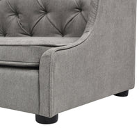 Robin 35" Tufted Wingback Pet Sofa Bed, Medium, Uptown Gray Stain Resistant High Performance Polyester Gray Foam Polyester