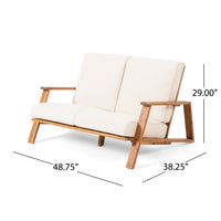 Paloma Seat Coffee Table Teak Beige Wood Waterproof Fabric