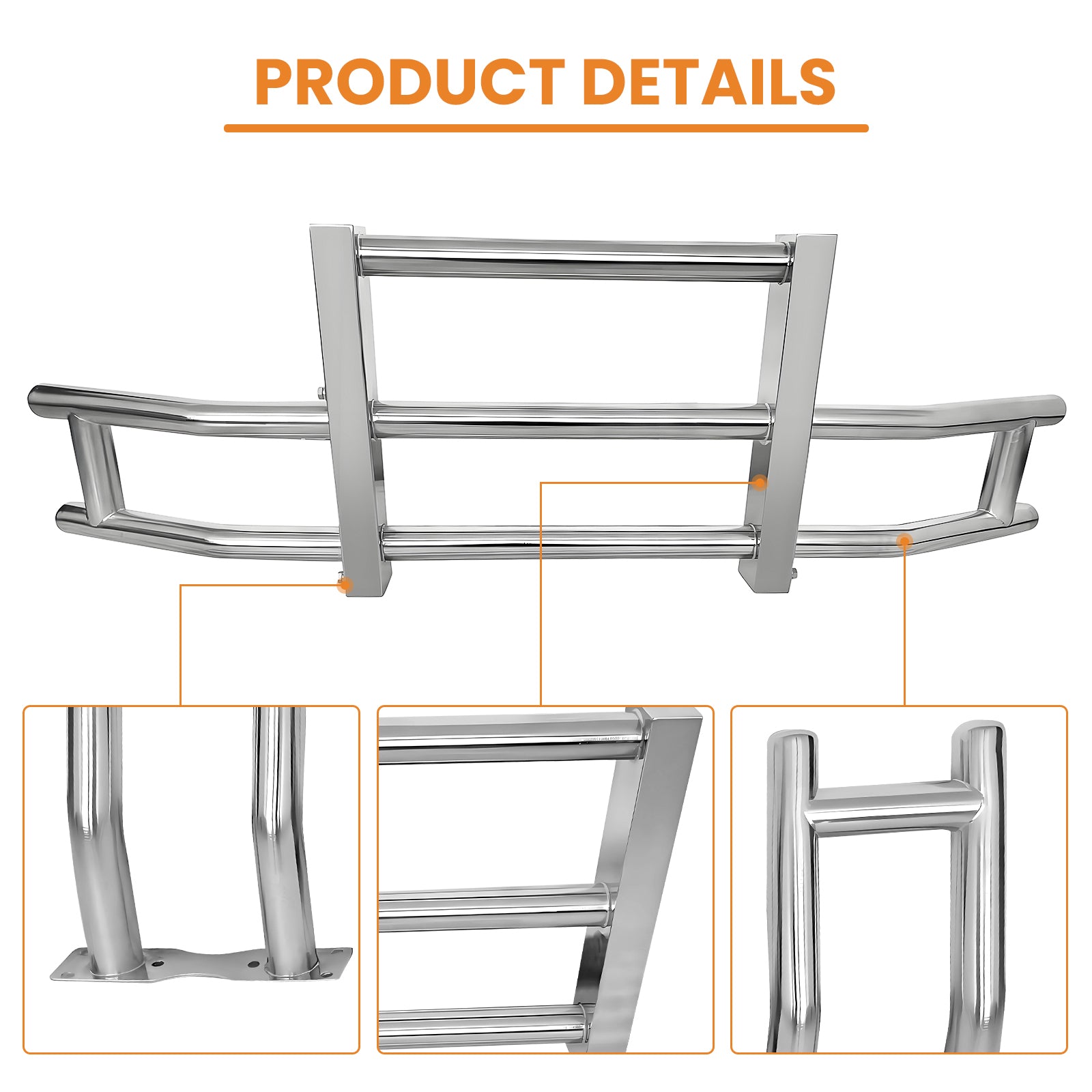 Detachable Stainless Steel Front Bumper S07Chrome Stainless Steel