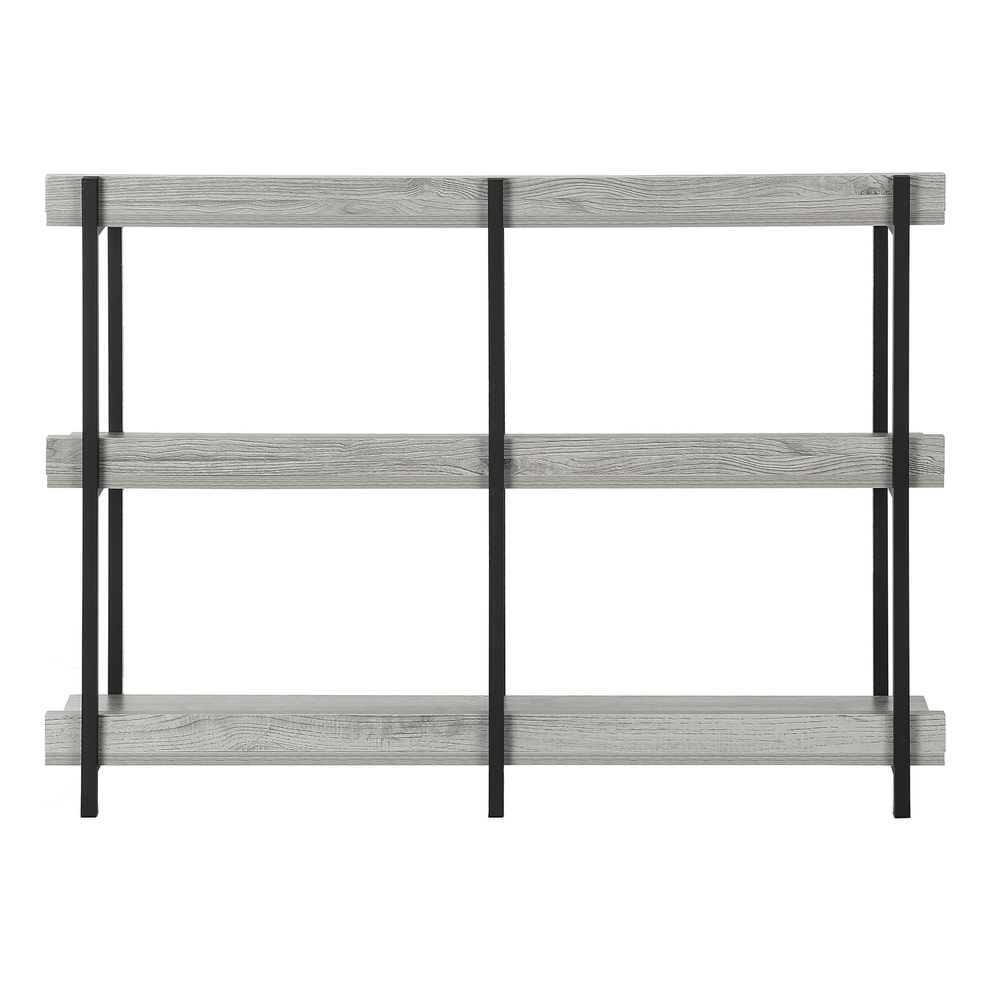 Accent Table, Console, Entryway, Narrow, Sofa, Living Room, Bedroom, Grey Laminate, Black Metal, Contemporary, Modern Grey Particle Board