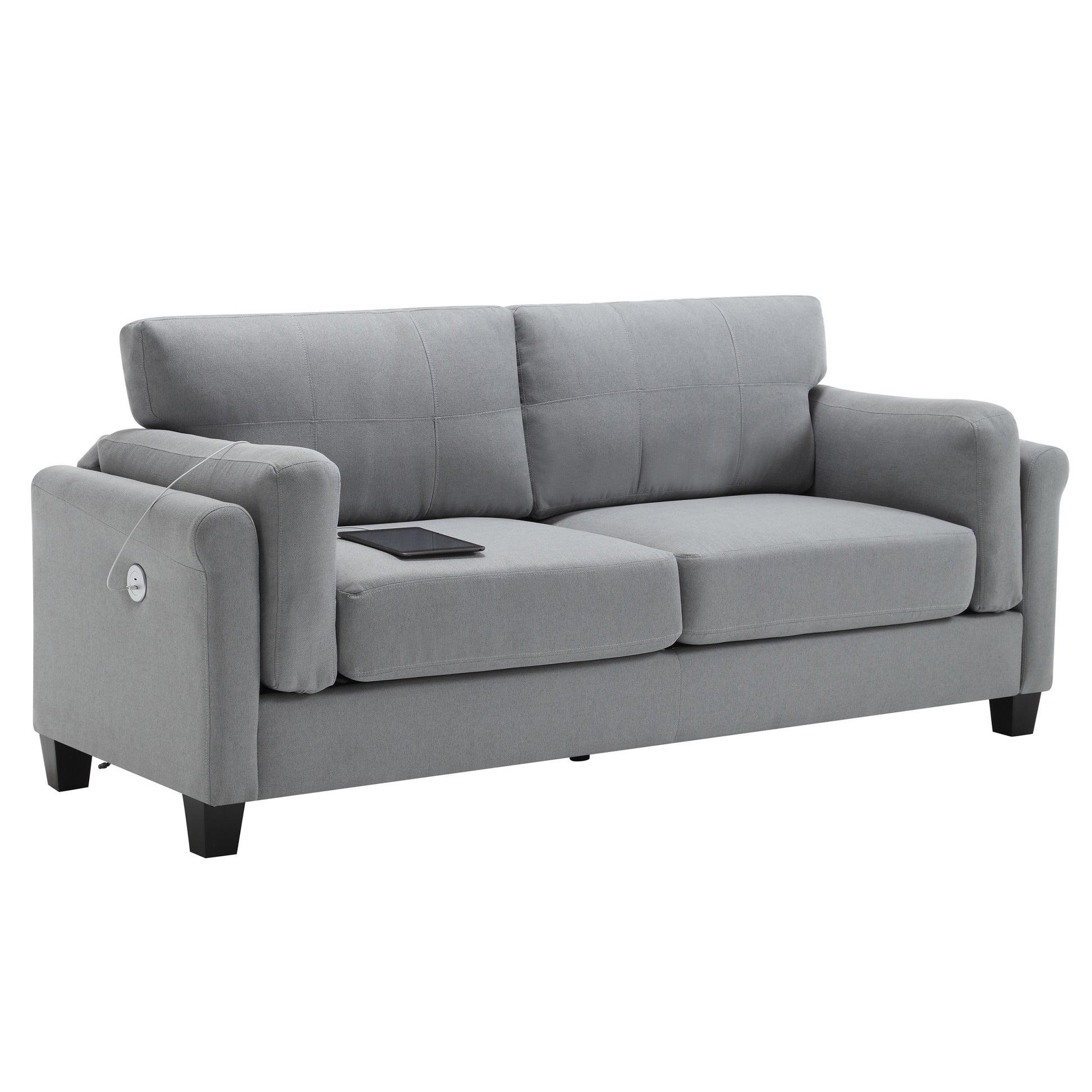 Oversized Modern 2 Piece Sofa Set Couch And Loveseat Set 2 3 Seater Sofa Set, Living Room Set, Loveseat & 3 Seater Couch For Bedroom, Gray Gray Primary Living Space Fabric 5 Seat