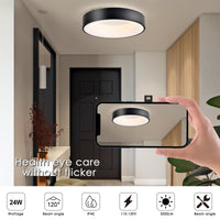 15.75 Inch Semi Flush Mount Ceiling Light Fixture, Modern Farmhouse Led Ceiling Light 1 Color 3000K , Industrial Ceiling Light With Acrylic Shade Lamp Ceiling Lamp For Kitchen, Hallway, Bathroom Black Acrylic