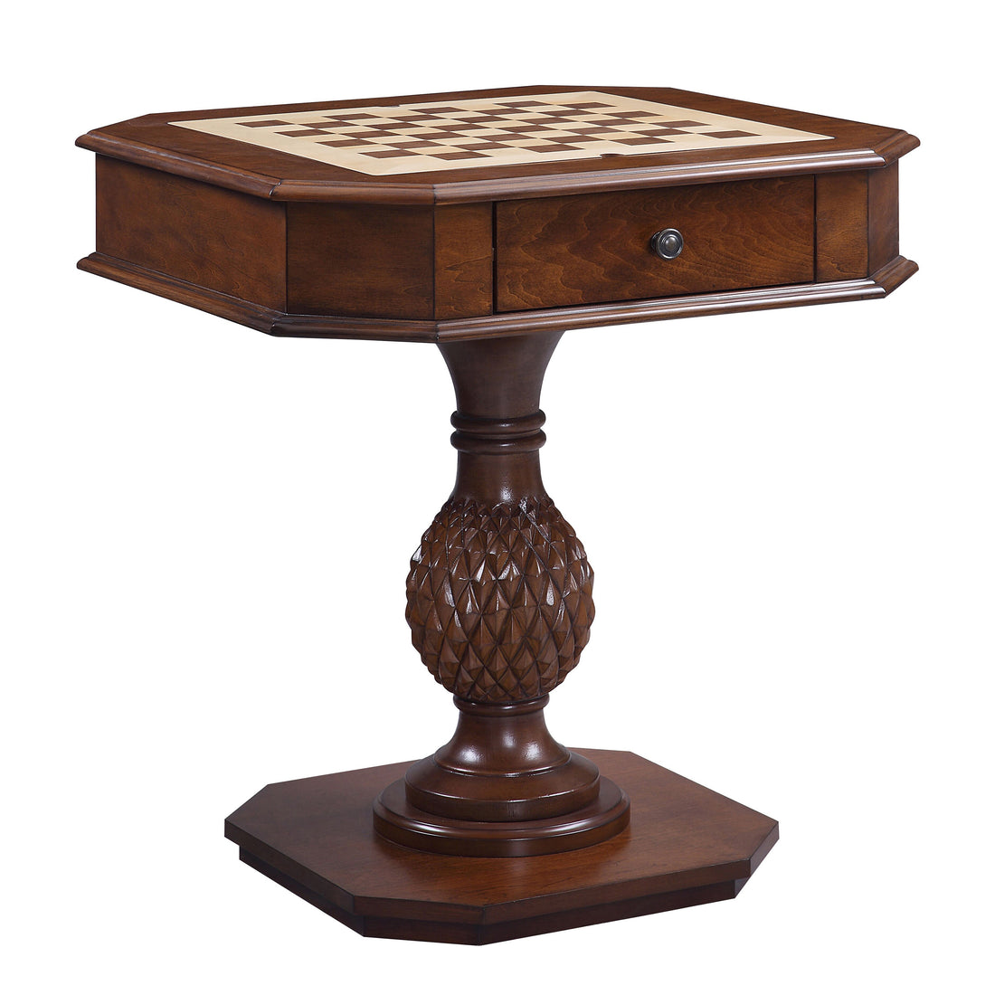 Cherry Game Table With Pedestal Base Cherry Primary Living Space Wood Plastic