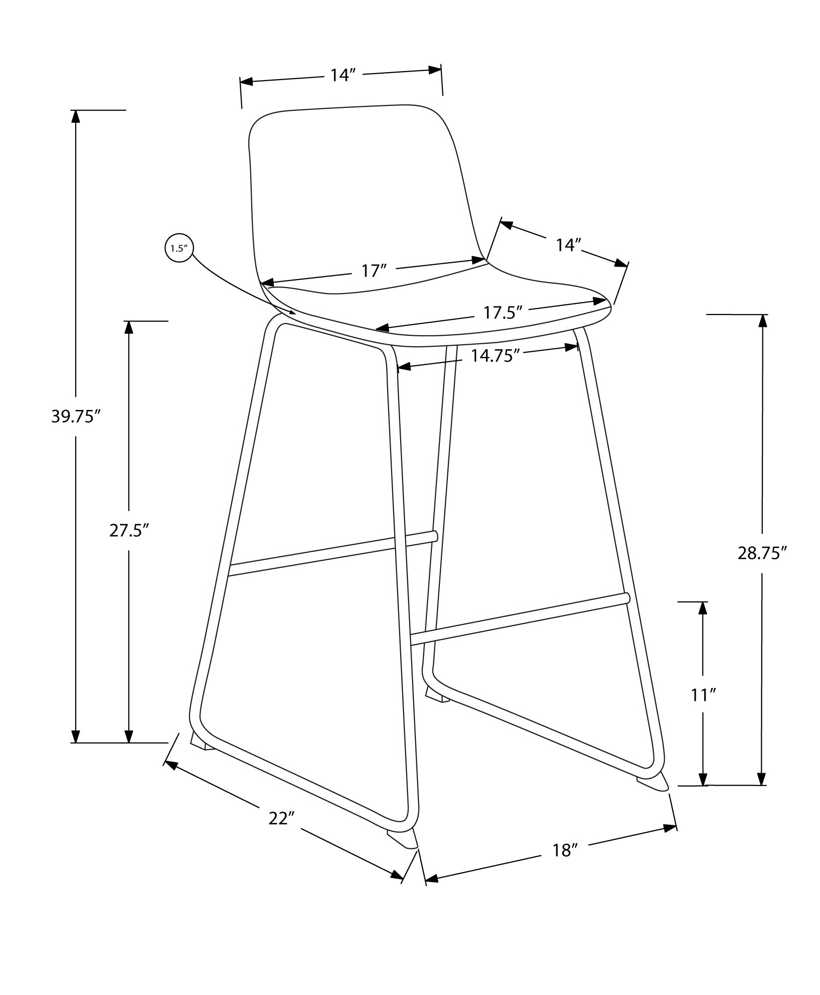 Office Chair, Bar Height, Standing, Computer Desk, Work, Brown Leather Look, Black Metal, Contemporary, Modern Brown Foam Polyurethane