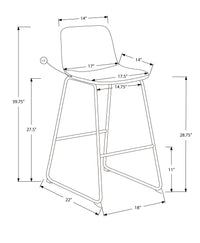 Office Chair, Bar Height, Standing, Computer Desk, Work, Brown Leather Look, Black Metal, Contemporary, Modern Brown Foam Polyurethane