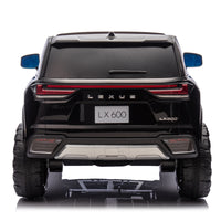 Licensed Lexus Lx600 24V Two Seater Xxl Kids Ride On Car W Parents Control,Seat Width 20 Inches,2Wd,Four Wheel Suspension,Bluetooth,Mp3,Music,Power Display,Speeds 1.86 3.11Mph For Kids. Black Polypropylene