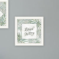 "Beach More Worry Less" Framed Wall Art For Living Room, Wall Art Print For Home Decor, Bedroom Wall Art By Cindy Jacobs Multicolor Wood Paper