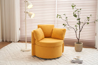 029 Teddy Fabric Swivel And Storage Chair With Back Cushion For Living Room,Yellow Yellow Primary Living Space Modern Foam Teddy