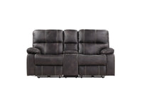 Hooper Gray Power Reclining Loveseat Gray Foam Engineered Wood