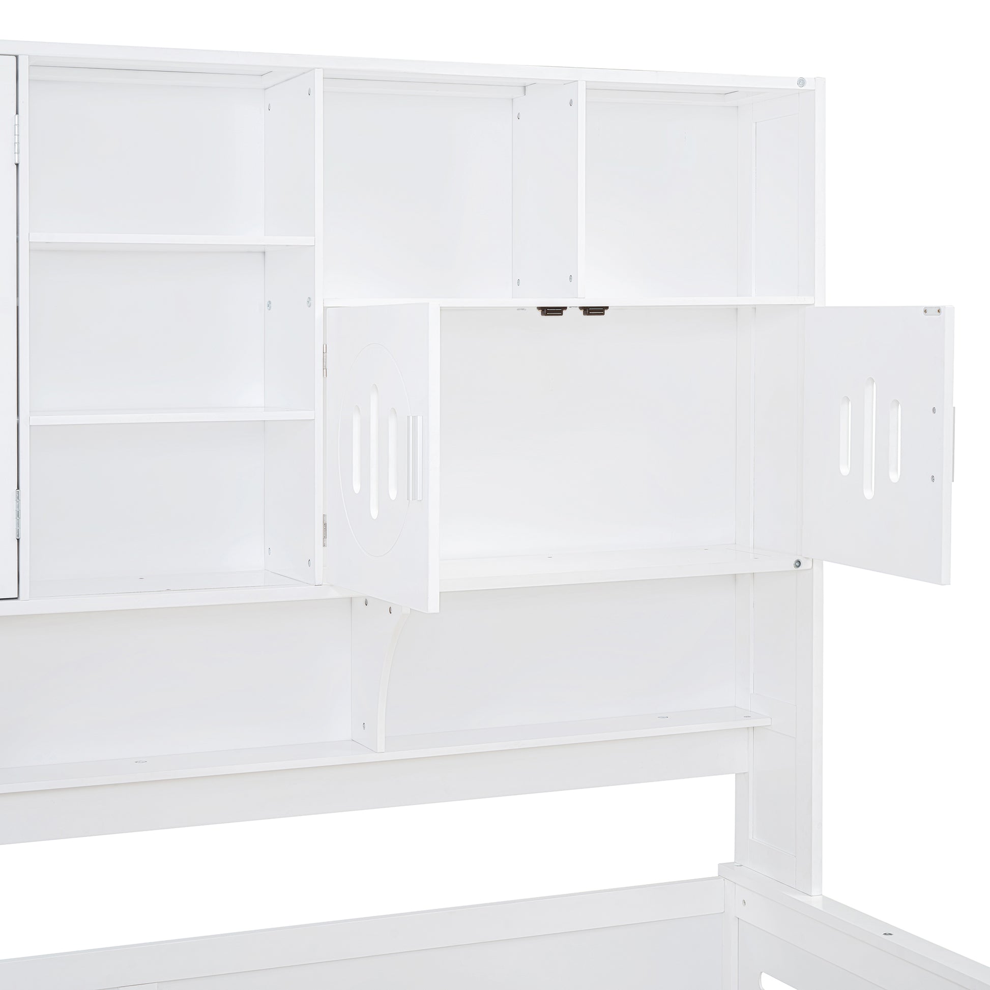 Twin Size Wooden Daybed With 2 Drawers, And All In One Cabinet And Shelf, White Twin White Wood