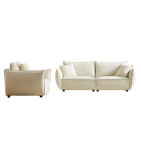 3 Seater 1 Seater Combo Sofa Modern Living Room Sofa, Linen Fabric Sofa, Wooden Frame With 3 Pillows, Apartment Sofa Furniture Beige Chenille Wood Primary Living Space Pine Foam Fabric 4 Seat