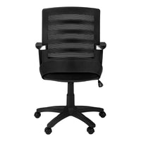 Office Chair, Adjustable Height, Swivel, Ergonomic, Armrests, Computer Desk, Work, Black Mesh, Black Metal, Contemporary, Modern Black Foam Polyester