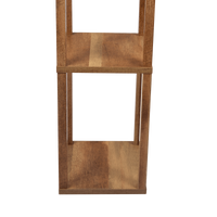 Pinnacle Shelf Floor Lamp For Bedroom Living Room, Natural Wood With Long Shade Natural,Wood Table&Floor Lamps Fabric,Mdf