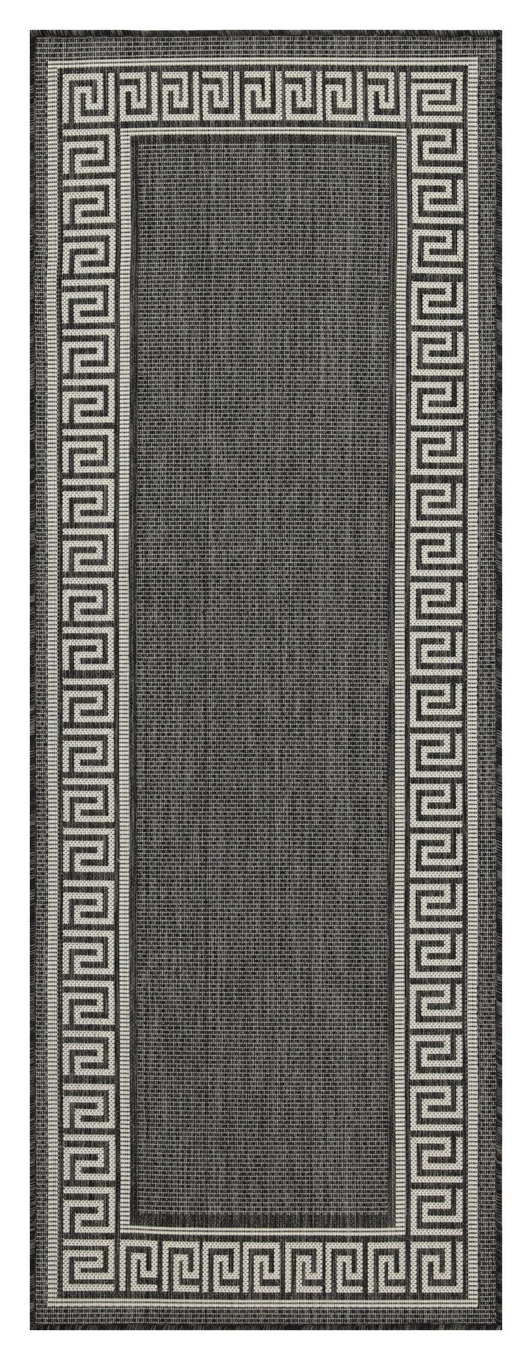 Sunshine Gc Har2002 Anthracite 2 Ft. 7 In. X 7 Ft. 3 In. Indoor Outdoor Area Rug Anthracite Polyester Polypropylene