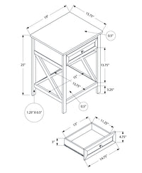 Accent Table, End, Side Table, 2 Tier, Bedroom, Nightstand, Lamp, Storage Drawer, Black Veneer, Transitional Black Mdf